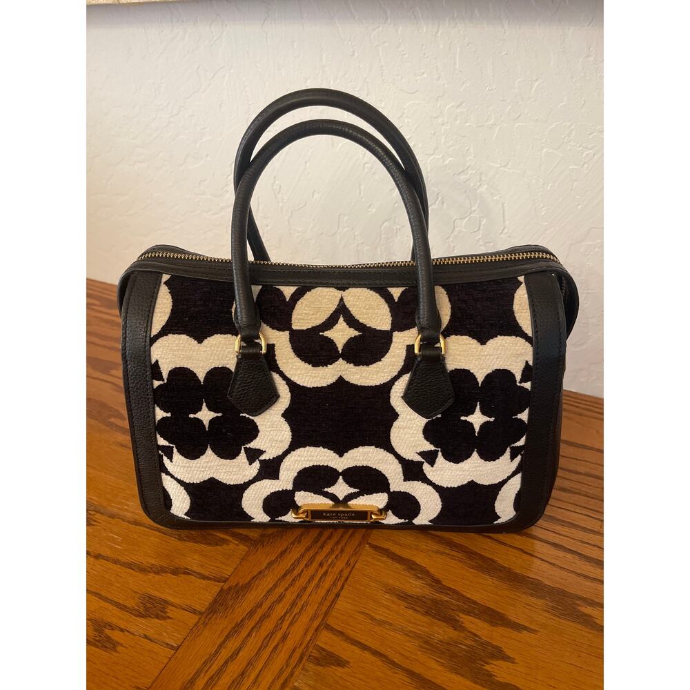 Kate Spade Spade Flower Monogram Gramercy Chenille Medium Satchel